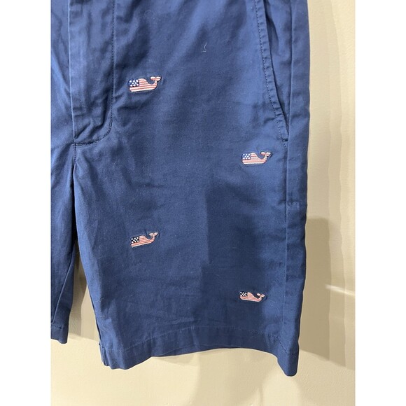 Vineyard Vines Men's Shorts 28 Navy Blue USA Flag Whale Logo Style Cotton - Picture 11 of 13